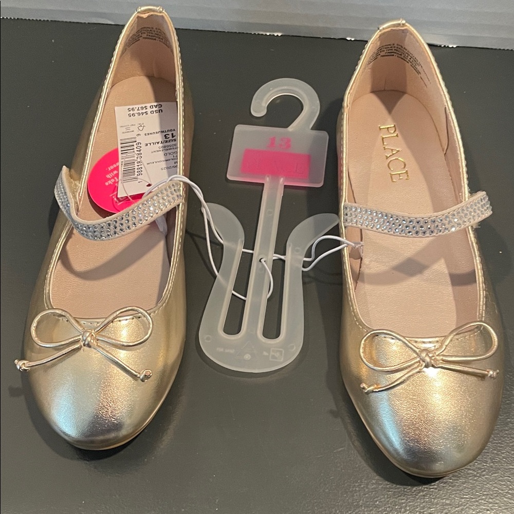 The Children's Place Gold Bow Dress Shoes